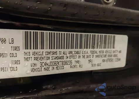 2019 Jeep Compass Trailhawk 4X4 z USA, uszkodzony, nr VIN 3C4NJDDB2KT838235